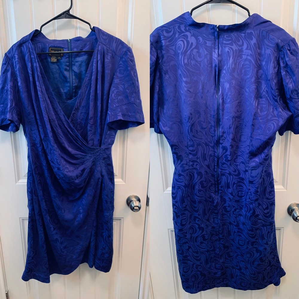 Vintage 1994 silk ruched dress size 18